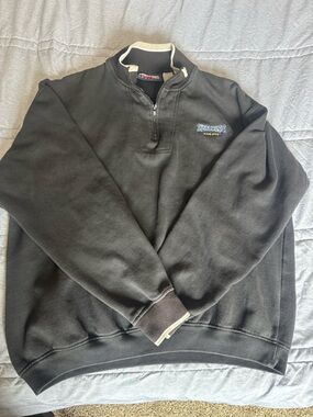 Vintage Spalding Black Quarter-Zip with Contrast Trim